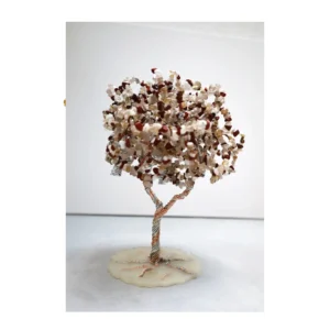 Arbre de Vie Élan créateur – décoration murale en quartz, cornaline et perles