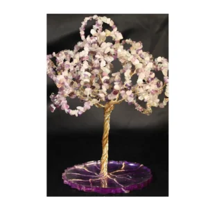 Arbre de vie décoratif améthyste quartz blanc fluorite