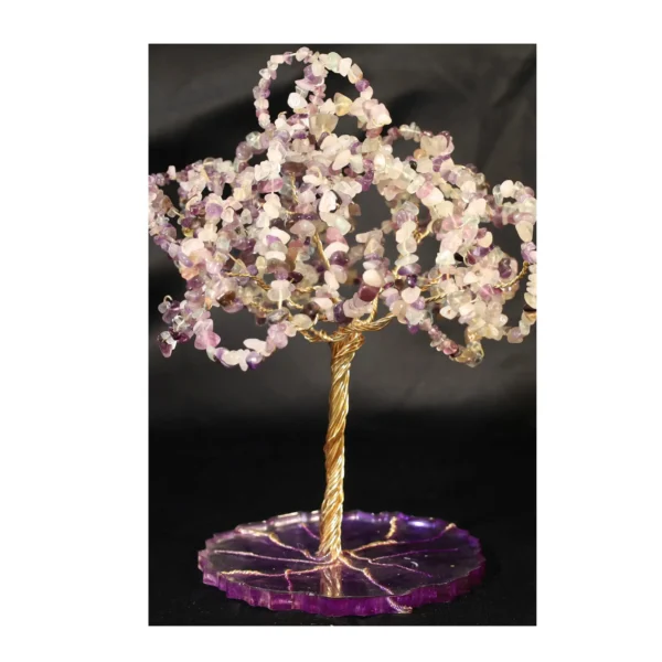 Arbre de vie décoratif améthyste quartz blanc fluorite
