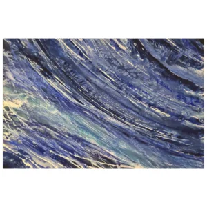 tableau abstrait bleu , dorée et blanc